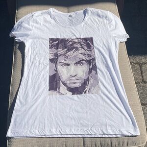 George Michael Graphic Womens T-Shirt, Size XL
